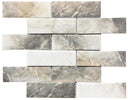 Calacatta Gold 2x6 Glass Mosaic Tile 12x12 Sheet