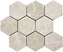 Arezzo Crema 4" Hex Porcelain Mosaic Tile 12x14 Sheet