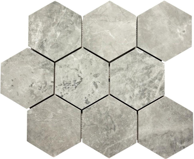 Arezzo Marengo 4" Hex Porcelain Mosaic Tile 12x14 Sheet