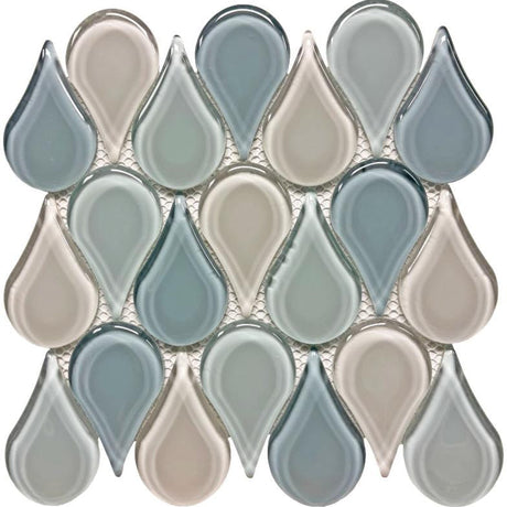 Utopia Raindrop Glass Mosaic Tile 12x12 Sheet