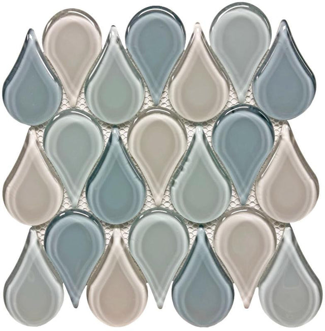 Utopia Raindrop Glass Mosaic Tile 12x12 Sheet
