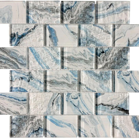 Glacier Crystal 2x3 Glass Mosaic Tile 12x12 Sheet