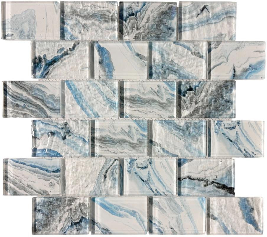 Glacier Crystal 2x3 Glass Mosaic Tile 12x12 Sheet