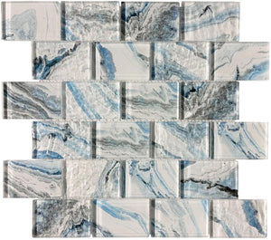 Glacier Crystal 2x3 Glass Mosaic Tile 12x12 Sheet