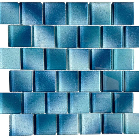 Aqua Sparkle 2x2 Glass Mosaic Tile 12x12 Sheet