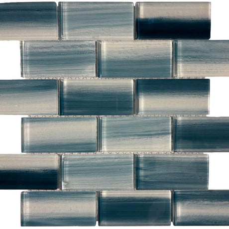 Waikiki Beach 2x4 Glass Mosaic Tile 12x12 Sheet