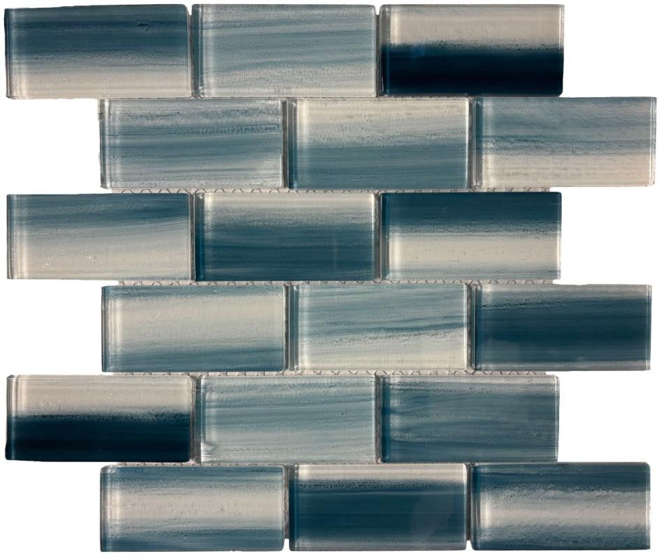 Waikiki Beach 2x4 Glass Mosaic Tile 12x12 Sheet