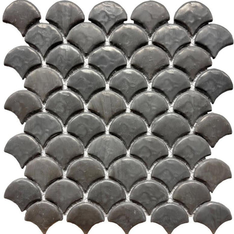Dominica Steel Scales Glass Mosaic Tile 12x12 Sheet