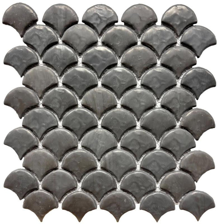 Dominica Steel Scales Glass Mosaic Tile 12x12 Sheet 1
