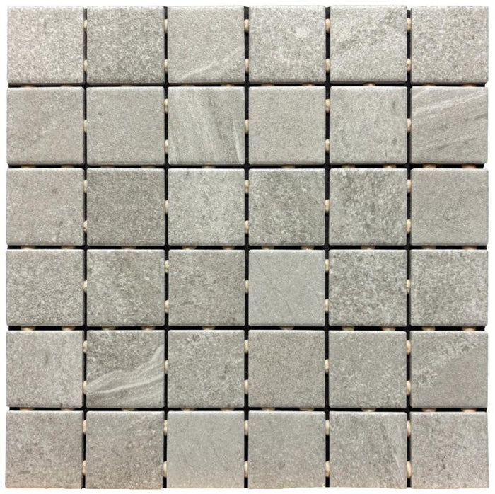 Edmonton Steely Gray 2x2 Matte Porcelain Mosaic Tile 12x12 1