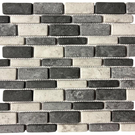 Charcoal Mix Linear Glass Mosaic Tile 12x12