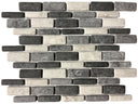 Charcoal Mix Linear Glass Mosaic Tile 12x12