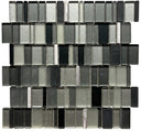 Meteor Nickel Random Glass and Metal Mosaic Tile 12x12 Sheet