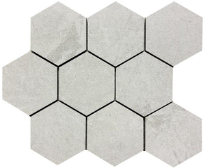 Constanza White 4" Hex Porcelain Mosaic Tile 11x14 Sheet