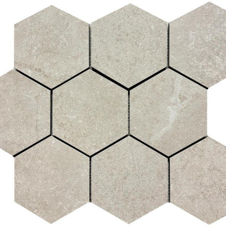 Constanza Desert 4" Hex Porcelain Mosaic Tile 11x14 Sheet