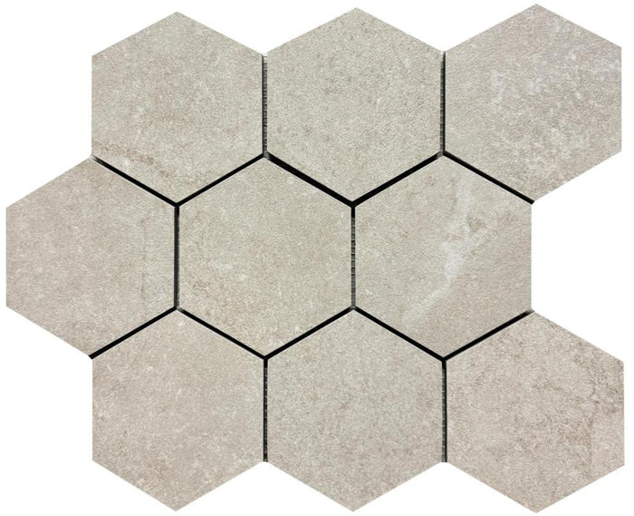 Constanza Desert 4" Hex Porcelain Mosaic Tile 11x14 Sheet 1