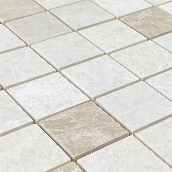 Vanilla Beige Marble - Mesh Mosaic Tile Collection 2