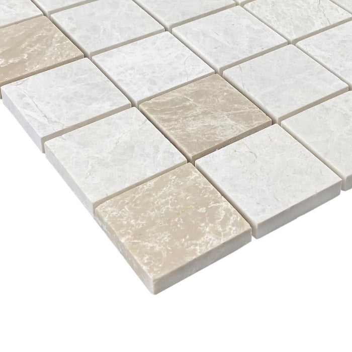 Vanilla Beige Marble - Mesh Mosaic Tile Collection 3