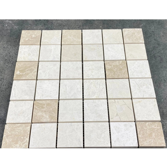 Vanilla Beige Marble - Mesh Mosaic Tile Collection 4