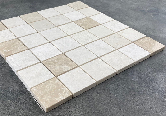 Vanilla Beige Marble - Mesh Mosaic Tile Collection 5