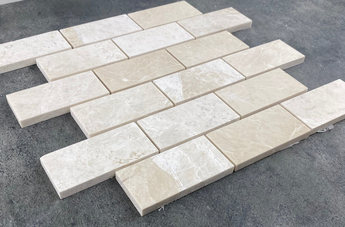 Vanilla Beige Marble - Mesh Mosaic Tile Collection 5