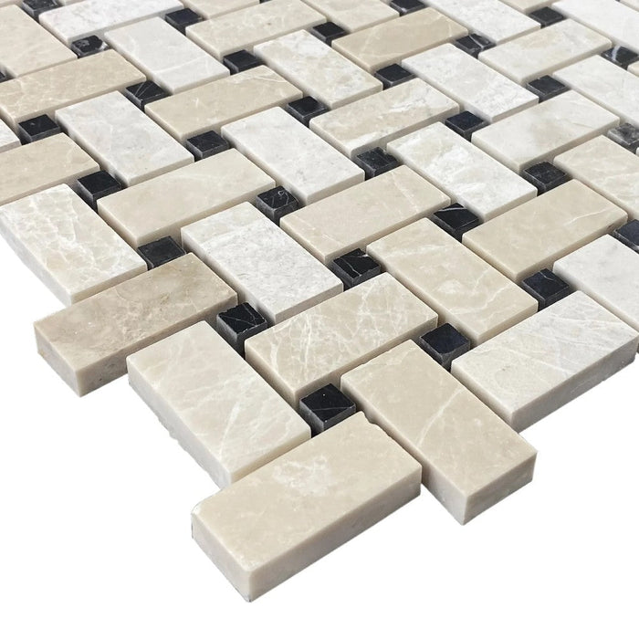 Vanilla Beige Marble - Mesh Mosaic Tile Collection 2