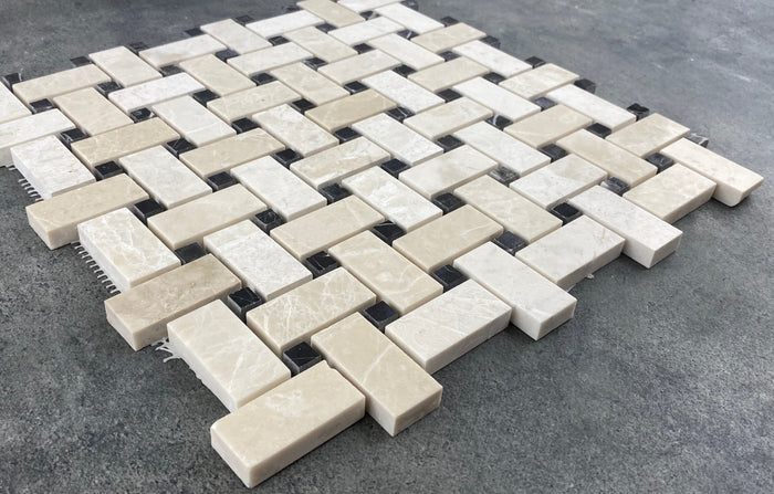 Vanilla Beige Marble - Mesh Mosaic Tile Collection 4
