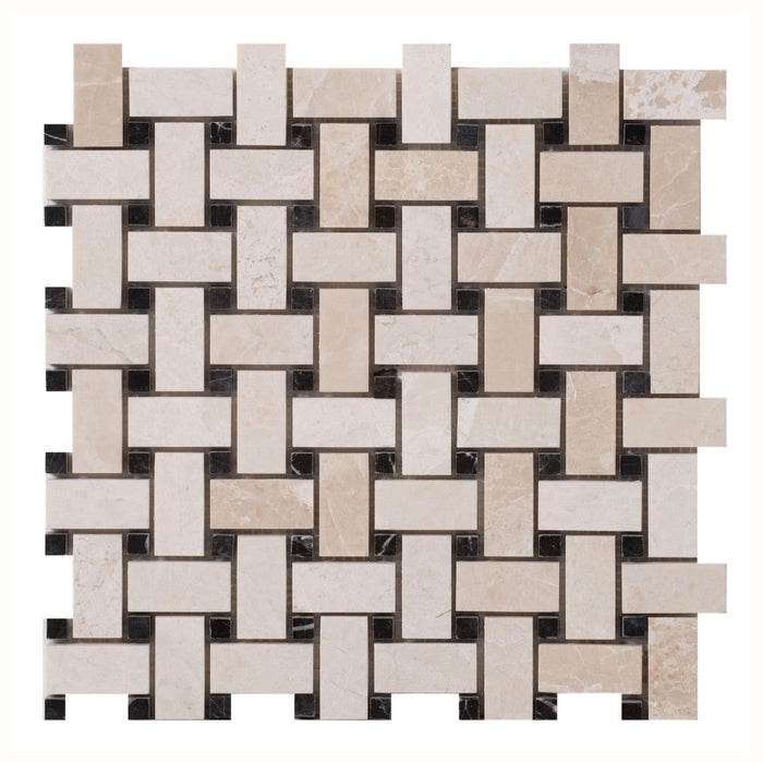Vanilla Beige Marble - Mesh Mosaic Tile Collection 1