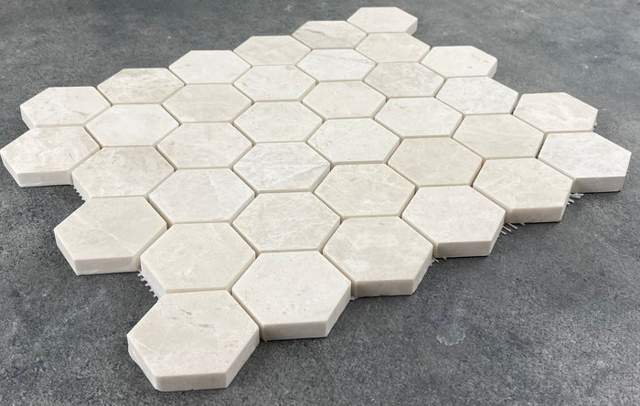 Vanilla Beige Marble - Mesh Mosaic Tile Collection 5