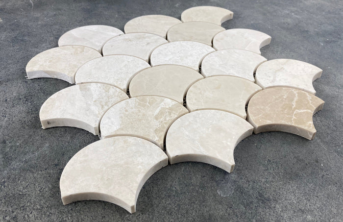 Vanilla Beige Marble - Mesh Mosaic Tile Collection 3