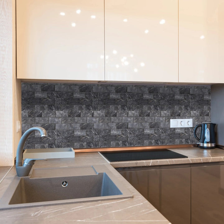 Luna Sky Marble - Mesh Mosaic Tile Collection — 2" x 4" Brick - Honed