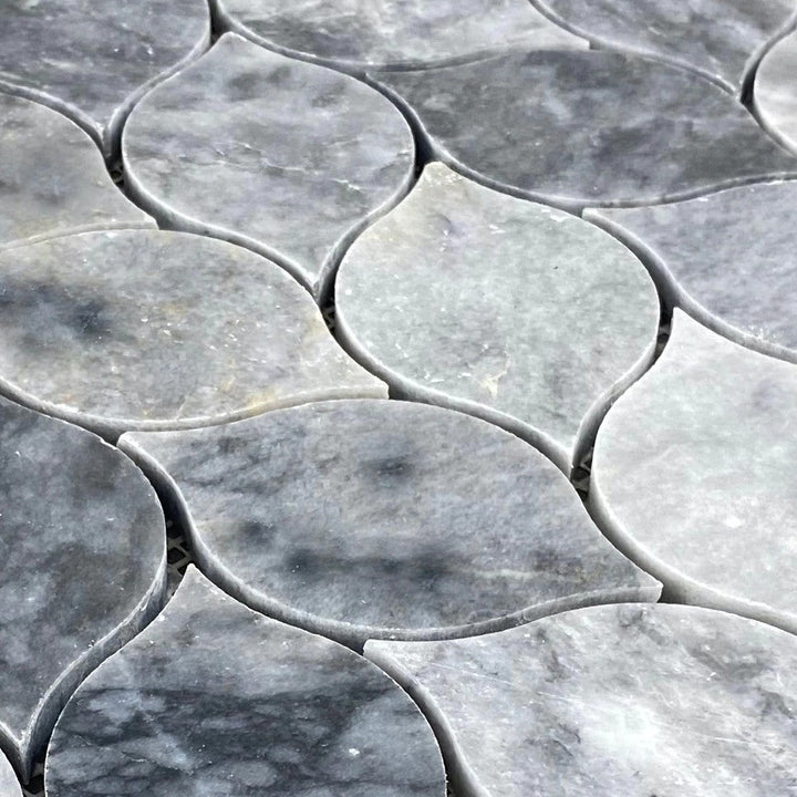 Luna Sky Marble - Mesh Mosaic Tile Collection — Leaf Pattern - Honed