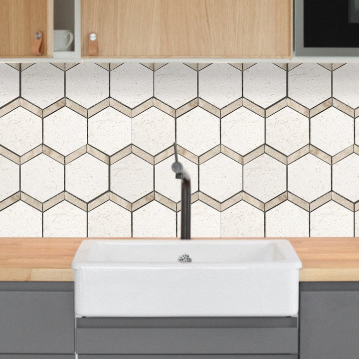 Shellstone - Mesh Mosaic Tile Collection — Naples Pattern - Honed