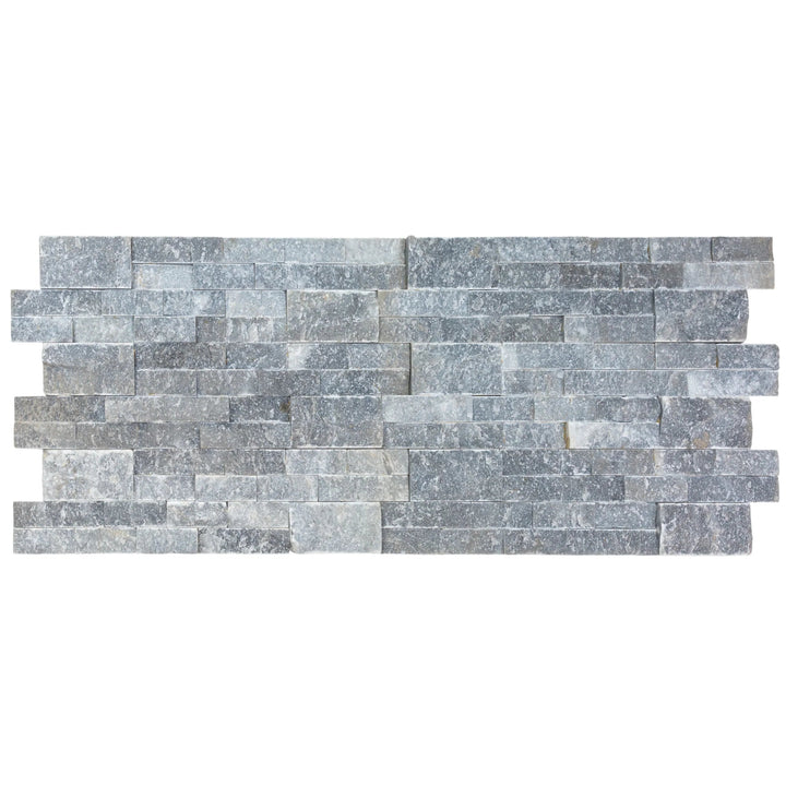 Natural Marble Ledger Panel Collection — Split-Face / Ice Blue 3D Ledger Panel 6" x 24"