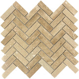 Patara - Mesh Mosaic Tile Collection in 1" x 3" Herringbone - Honed and Filled