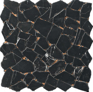 Marmol Nero Marquina Marble Mosaic Tile 12x12 Sheet