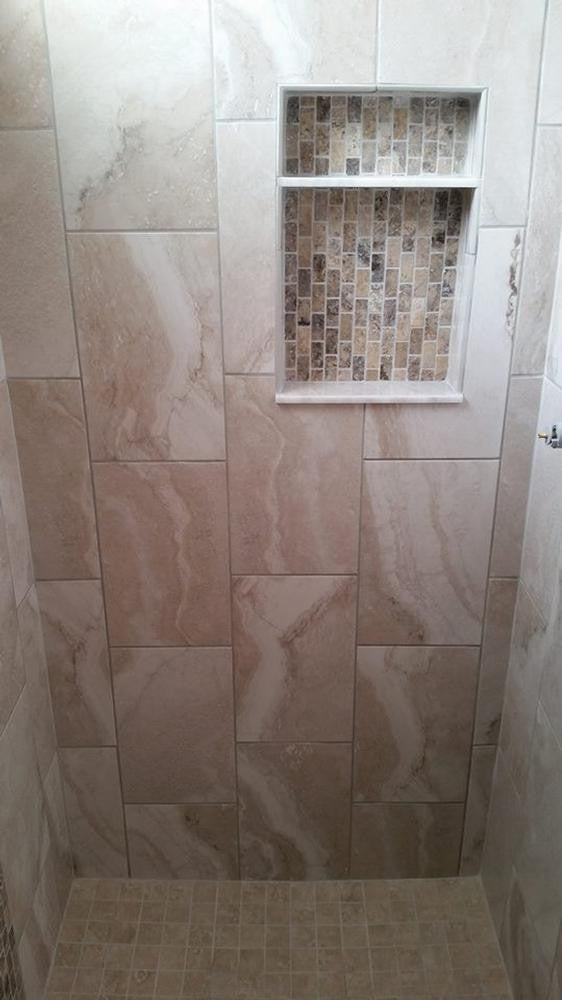 Silver Travertine 1x2 Brick Mosaic Tumbled Tile 12x12 Sheet 3