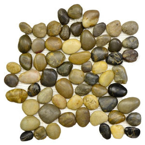 Round Pebble Stone Multi Color Mosaic Tile 12x12 Sheet