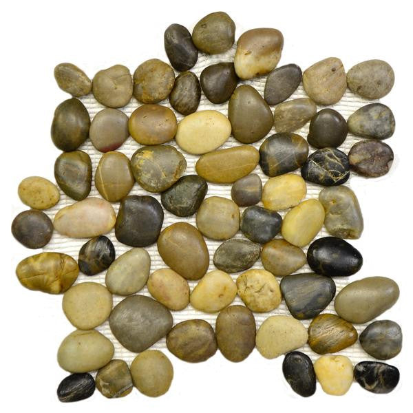 Round Pebble Stone Multi Color Mosaic Tile 12x12 Sheet 1