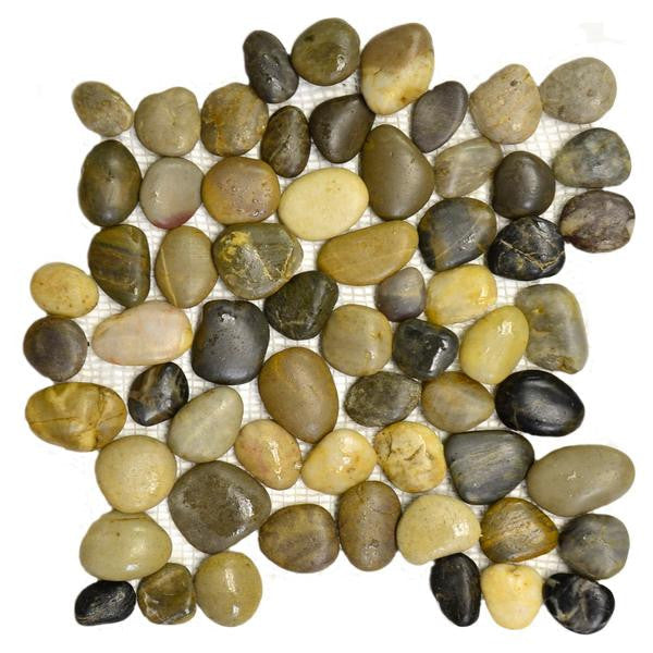 Round Pebble Stone Multi Color Mosaic Tile 12x12 Sheet 2