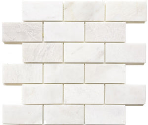 Pearl White Marble 2x4 Polished Mosaic Tile 12x12
