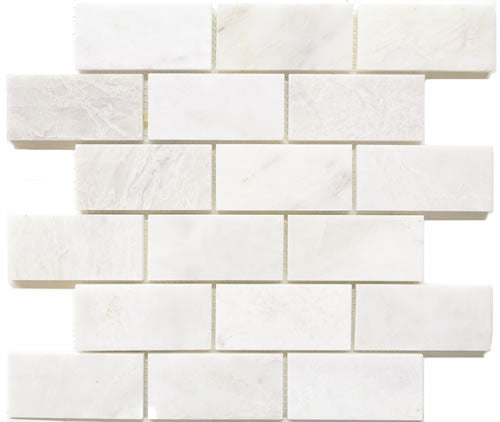 Pearl White Marble 2x4 Polished Mosaic Tile 12x12 1