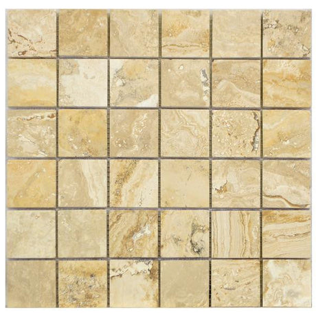 Valencia 2x2 Honed Travertine Mosaic Tile 12x12 Sheet