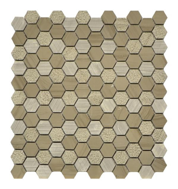 Athens Grey 1" Hex Textured Marble Mosaic Tile 11x12