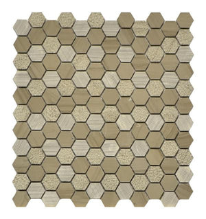 Athens Grey 1" Hex Textured Marble Mosaic Tile 11x12