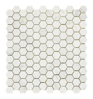 Carrara White 1x1 Hex 11x12 Marble Mosaic Tile