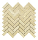 Crema Marfil Herringbone Marble Mosaic Tile 12x13 Sheet
