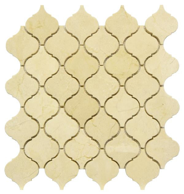 Crema Marfil Lantern Marble Mosaic Tile 12x12 Sheet