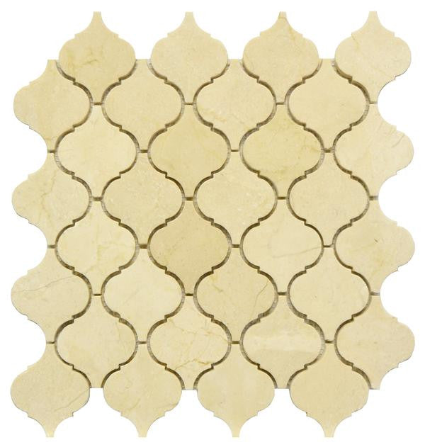 Crema Marfil Lantern Marble Mosaic Tile 12x12 Sheet