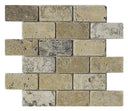 Antique Onyx 2x4 Tumbled Travertine Mosaic Tile 12x12 Sheet
